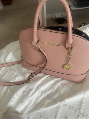 Anne Klein Blush Pink Dome Satchel with Gold Charm